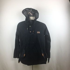 jacket with hood and side zipper